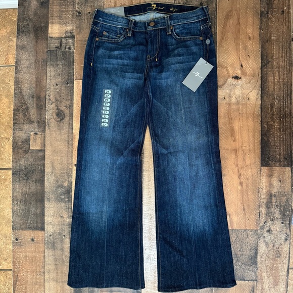 7 For All Mankind Dark Blue Flare Jeans - Picture 2 of 6